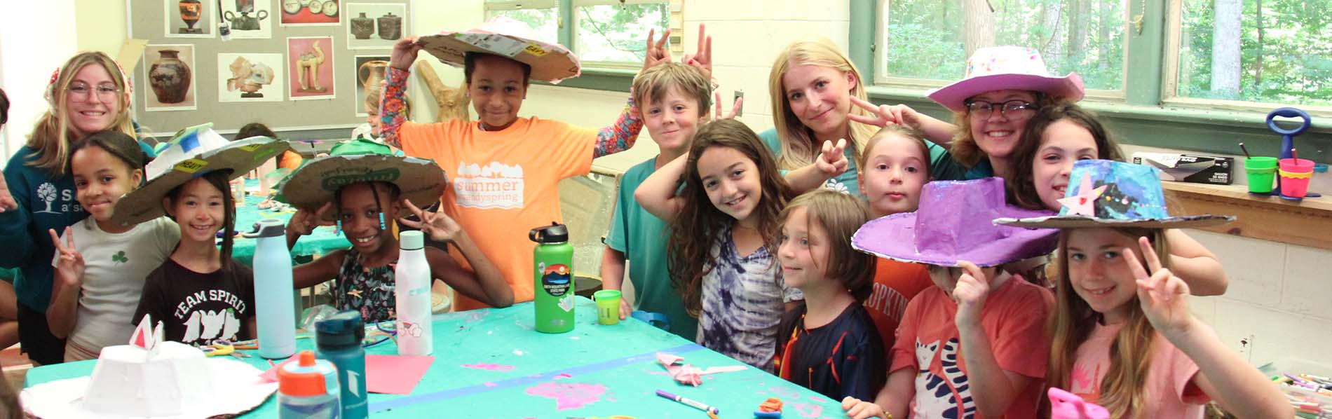 Photo of kids with Paper Mache hats