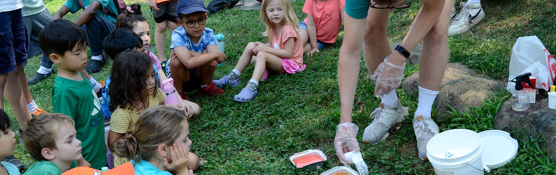 Photo of Little kids watching an experiment